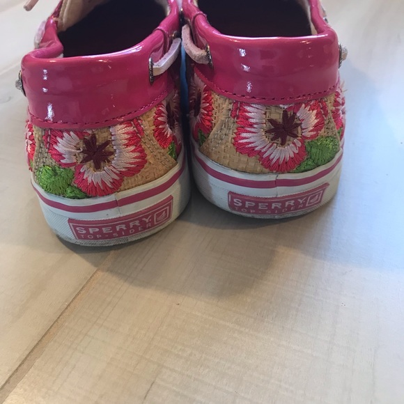 Sperry Boat Shoes Floral Embroidered Patent 7.5M - Picture 4 of 8